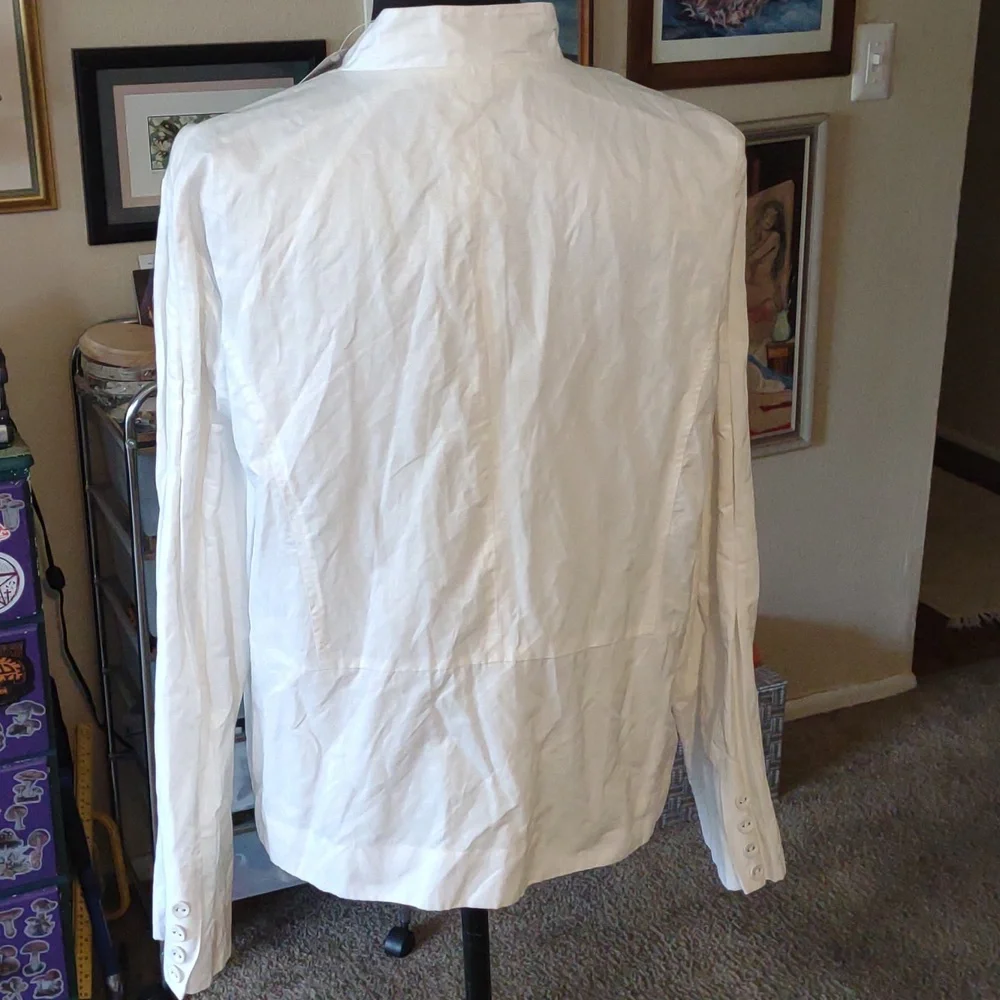 Chico's White Kayte Military Style Lightweight Jacket NWT - Picture 6 of 8